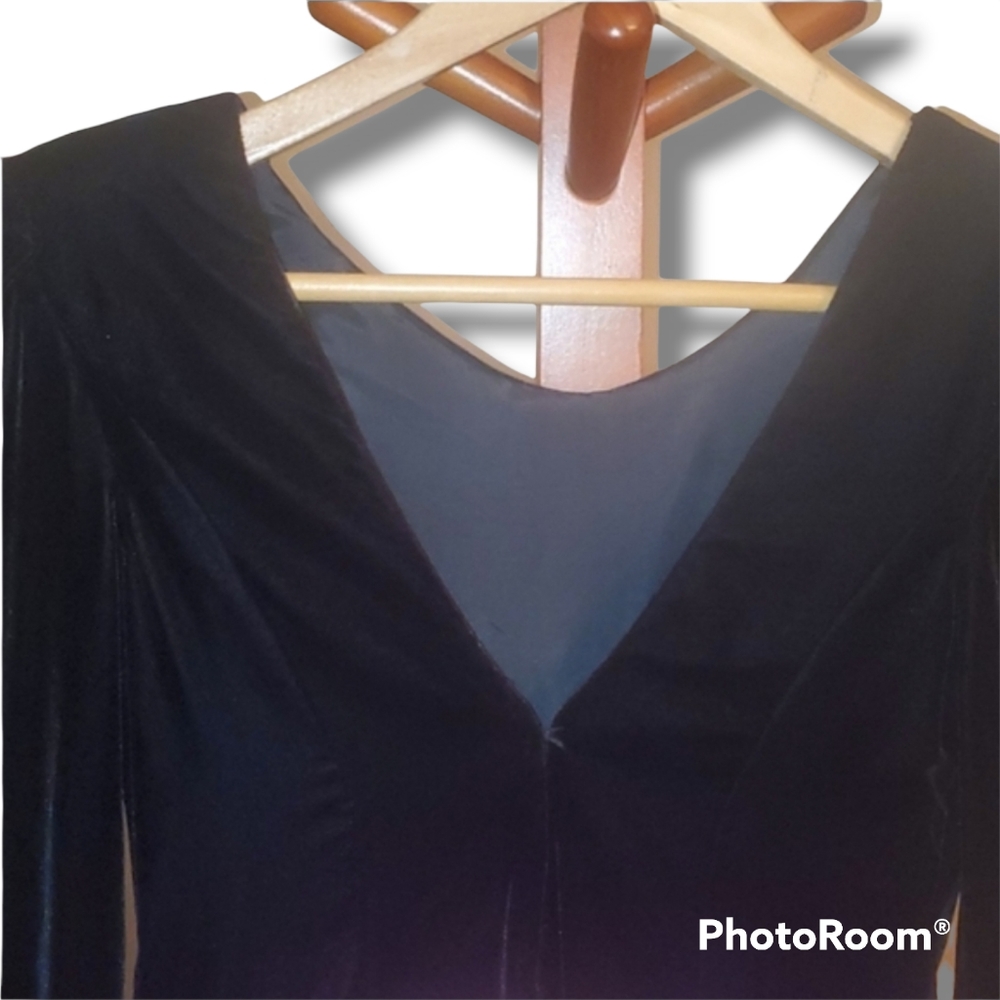 Jessica McClintock Party Event Velvet Floral Formal Dress - Picture 7 of 10